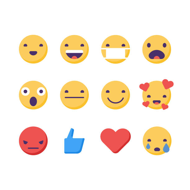 illustrazioni stock, clip art, cartoni animati e icone di tendenza di collezione emoticons essenziale collezione - angst emoji