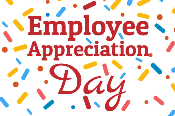 Employee Appreciation Day concept. First Friday in March. Holiday concept. Template for background, banner, card, poster with text inscription. Vector EPS10 illustration. Employee Appreciation Day concept. First Friday in March. Holiday concept. Template for background, banner, card, poster with text inscription. Vector EPS10 illustration day stock illustrations