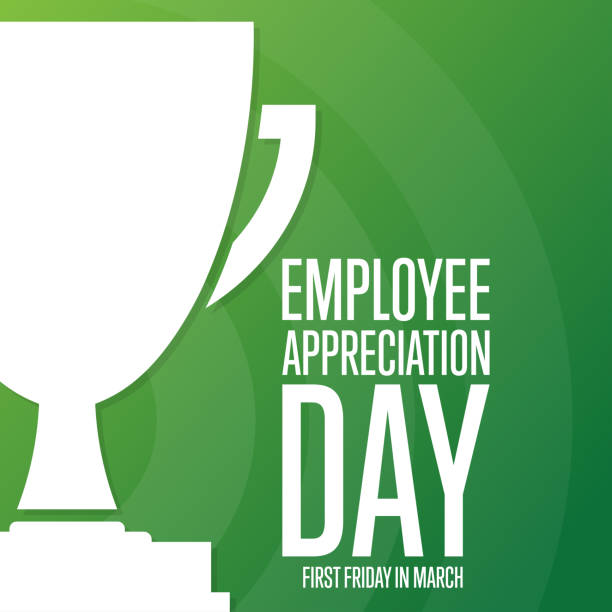 Employee Appreciation Day. First Friday in March. Holiday concept. Template for background, banner, card, poster with text inscription. Vector EPS10 illustration. Employee Appreciation Day. First Friday in March. Holiday concept. Template for background, banner, card, poster with text inscription. Vector EPS10 illustration admiration stock illustrations