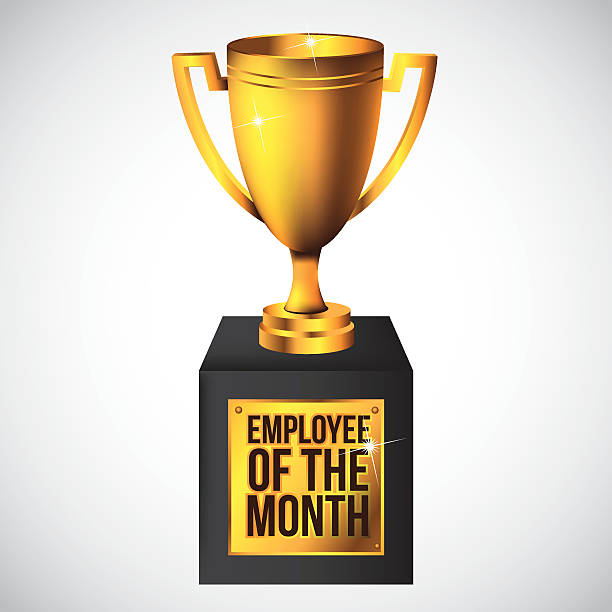 Employee of the month trophy vector art illustration