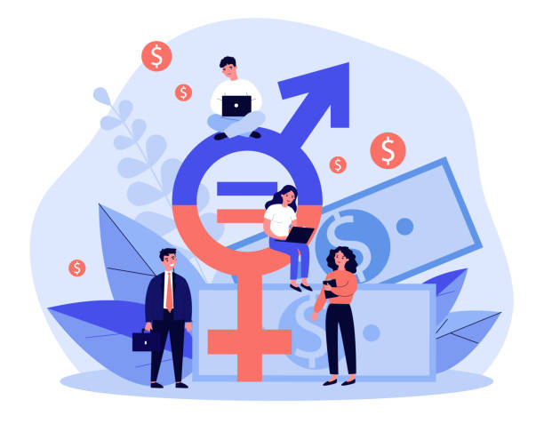 illustrations, cliparts, dessins animés et icônes de égalité salariale entre les hommes et les femmes des employés - égalité homme femme