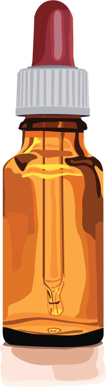 empty brown glas bottle for medicine with dropper