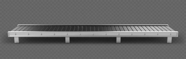 Empty conveyor belt isolated on transparent background. vector art illustration