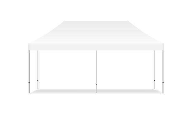 空の長方形屋外キャノピー テント モックアップ - テント点のイラスト素材／クリップアート素材／マンガ素材／アイコン素材