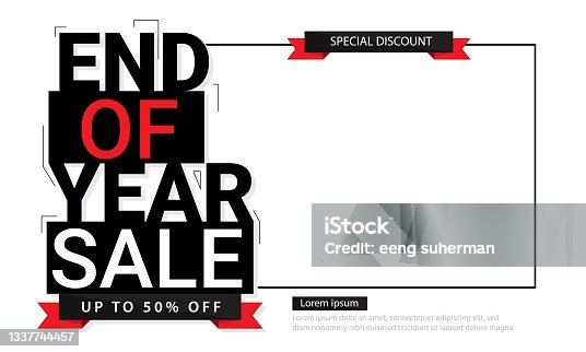 istock End of year sale banner or poster design 1337744457