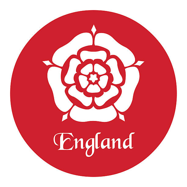 England emblem Vector England emblem with the Tudor Rose on red lancashire stock illustrations