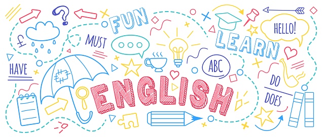 English language learning concept vector