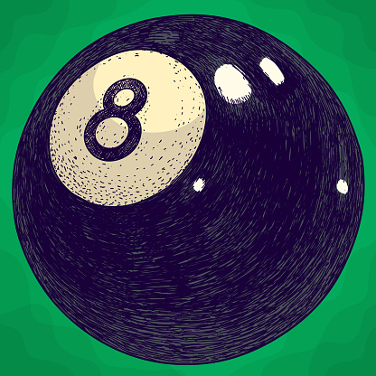 engraving illustration of billiards ball