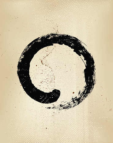Enso grunge style – Japanese zen circle calligraphy