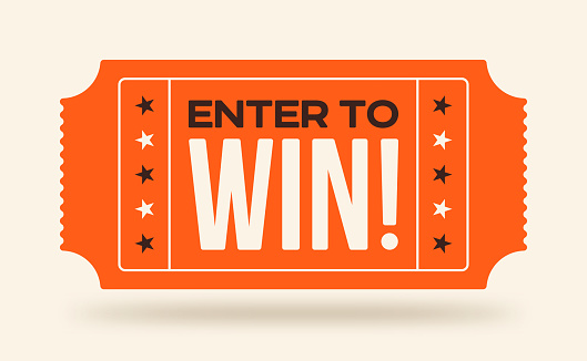 Enter to win sweepstakes contest lottery raffle orange ticket for event or program access.