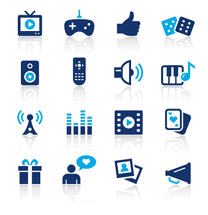 An illustration of entertainment two color icons set for your web page, presentation, apps and design products. Vector format can be fully scalable & editable.