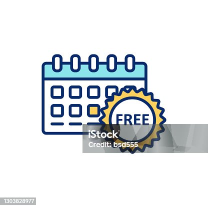 istock Entrance-fee-free days RGB color icon 1303828977