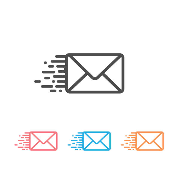 Envelope line icon set. Vector illustration Envelope line icon set. Vector illustration email stock illustrations