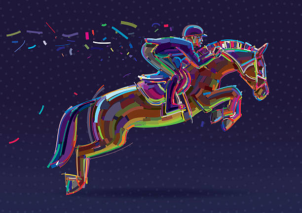 エクエストリアン sport-ライダーでジャンプを表示します。 - 乗馬点のイラスト素材／クリップアート素材／マンガ素材／アイコン素材