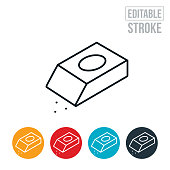 An icon of an eraser. The icon includes editable strokes or outlines using the EPS vector file.