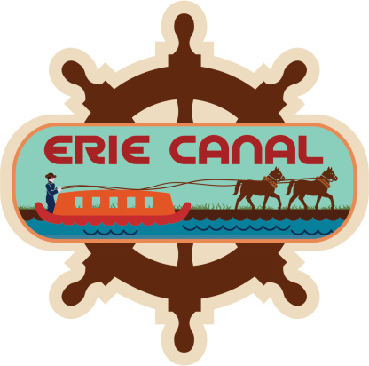 Erie Canal luggage label or travel sticker