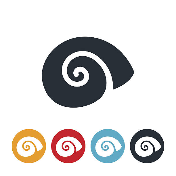Escargot Icon An icon of escargot or a snail. snail stock illustrations