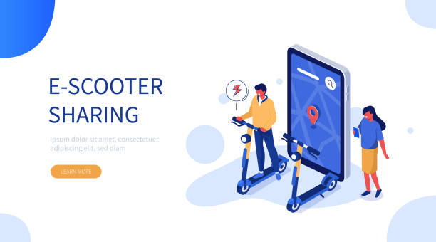 illustrations, cliparts, dessins animés et icônes de e-scooter - scooter