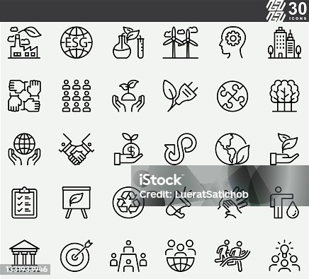istock ESG,Environmental, Social, and Governance Line Icons 1331933946