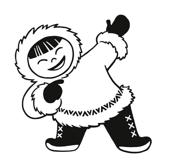ilustraciones, imágenes clip art, dibujos animados e iconos de stock de esquimal - alaska