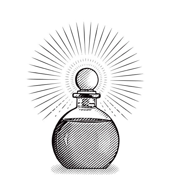 stockillustraties, clipart, cartoons en iconen met essential oil bottle - essential oils smell