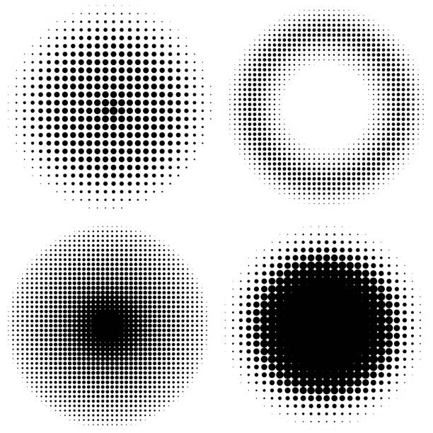et of vintage halftone dots vector background. Abstract dotted stippling texture. Vector illustration. outer space patterns stock illustrations