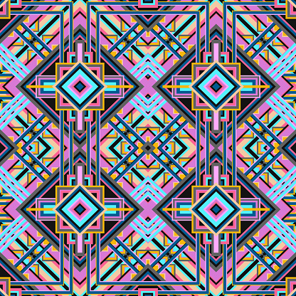 Ethnic abstract geometric pattern. Native artistic ornament background. Ethnic zigzag simple texture. Unusual fabric design. Trendy tribal sketch ornate.