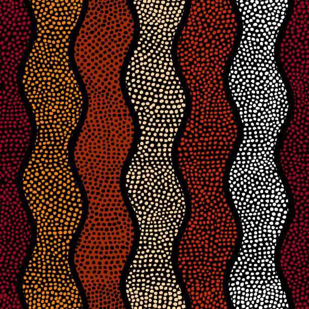 Ethnic seamless pattern in african style. Ethnic boho seamless pattern in african style on black background. Tribal art print. Irregular polka dots pattern. africa stock illustrations