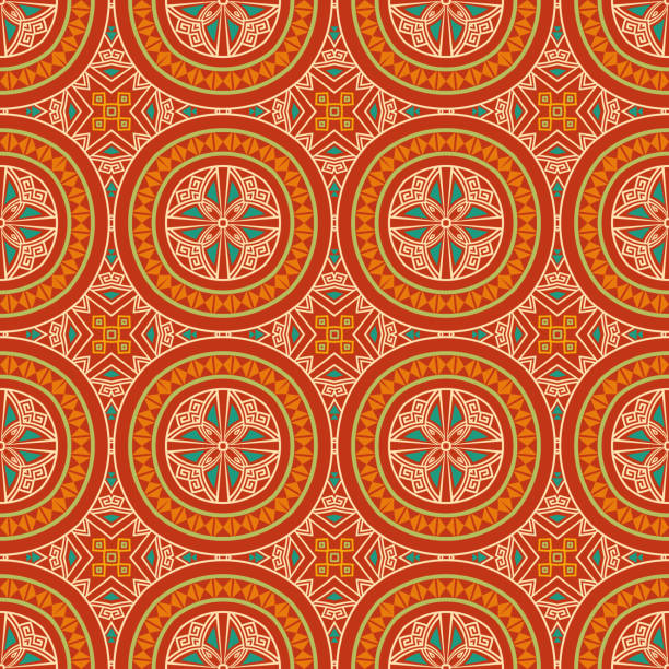 ethnic seamless pattern. Colorful tribal ethnic seamless pattern. Abstract texture in bright colors. Vector illustration. tradition stock illustrations
