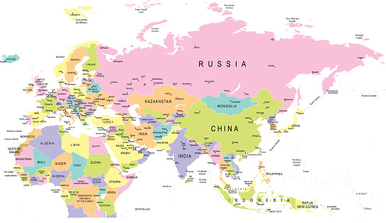 Eurasia Mapailustração Arte Vetorial De Stock E Mais Imagens De