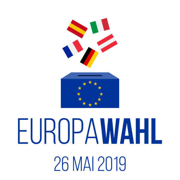 illustrations, cliparts, dessins animés et icônes de europawahl 26 mai 2019-élections européennes 2019 affiche vectorielle allemande - parlement européen