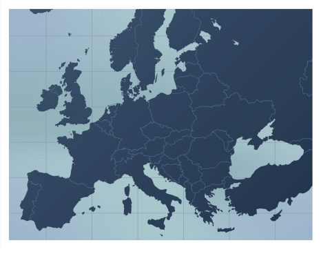 Europe Map Dark blue