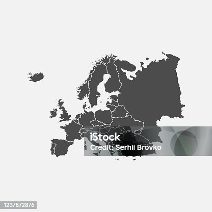 istock Europe map isolated on white background. Vector illustration. 1237872876