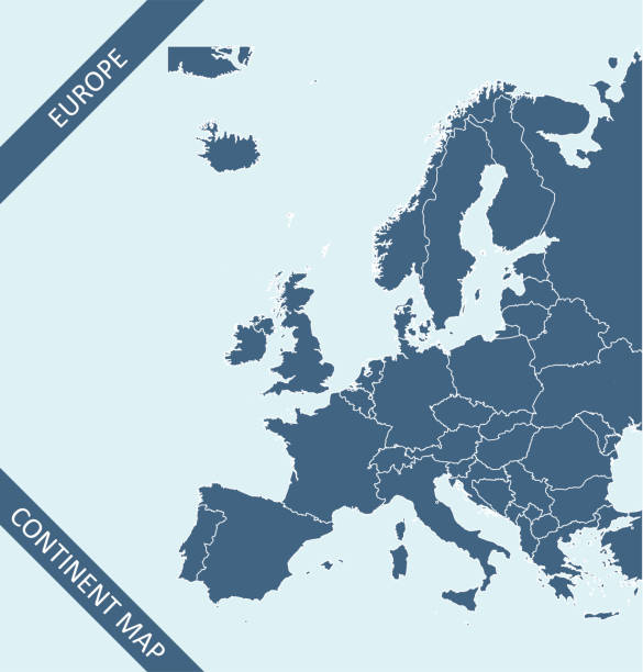 유럽 지도 - 유럽 stock illustrations