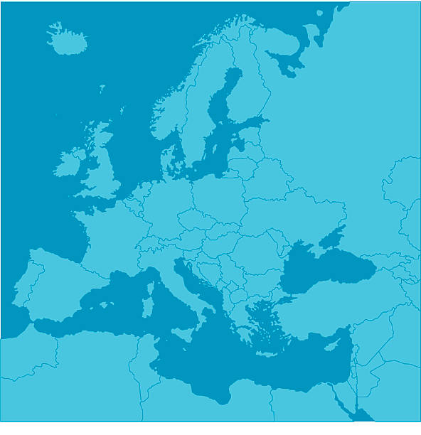 Europe Map Europe map concept showing countries of europe labeled and separated into groups. EPS 10 file. Transparency effects used on highlight elements. belarus stock illustrations
