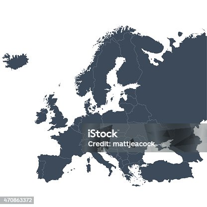 istock Europe outline map 470863372