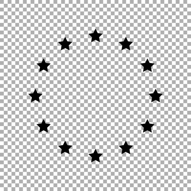 europa-union-stern-vektor-ikone auf weißem hintergrund isoliert - eu stock-grafiken, -clipart, -cartoons und -symbole