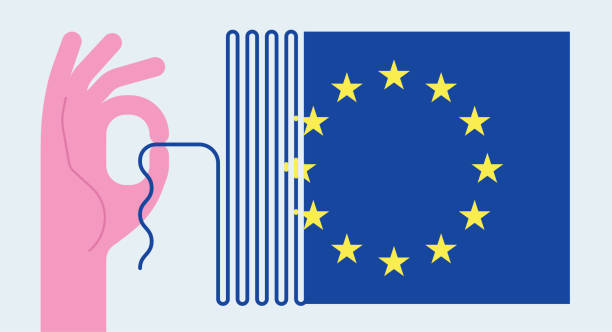 illustrations, cliparts, dessins animés et icônes de union européenne éclatement de la zone euro éclatement effondrement crise politique - parlement européen