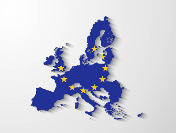 illustrations, cliparts, dessins animés et icônes de carte de l'union européenne avec effet d'ombre - parlement européen