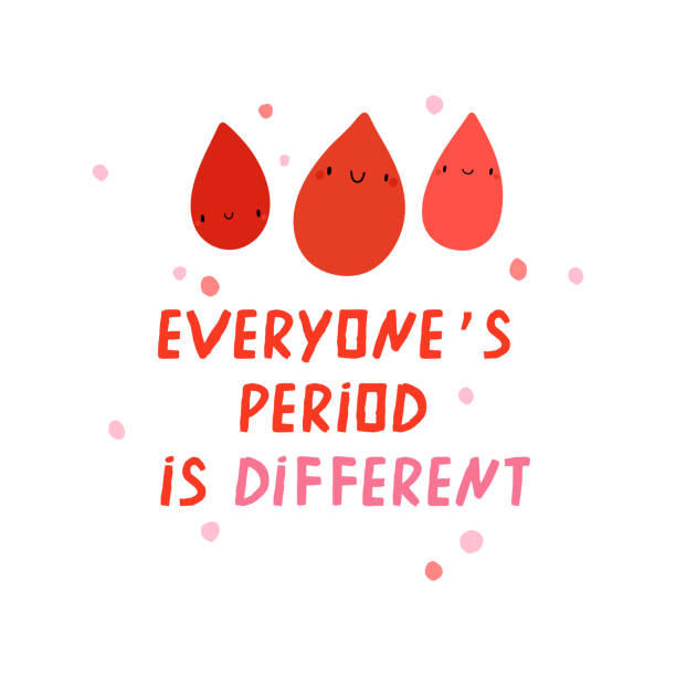 stockillustraties, clipart, cartoons en iconen met ieders periode is anders-schattige vector illustratie. - menstruatie