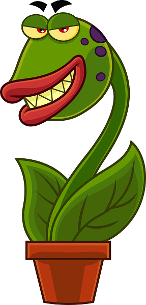 Evil Carnivorous Plant Cartoon Character