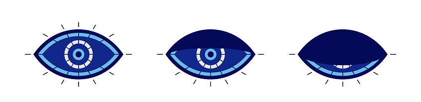 Evil eye symbol. Blinking or sleeping eye.