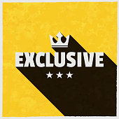 istock Exclusive. Icon with long shadow on textured yellow background 1399248789