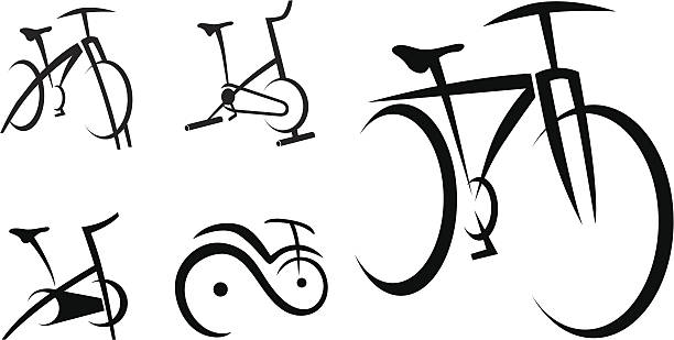 Exercise Bike, Cycle, Health Equipment Vector Illustration Exercise Bike, Cycle, Health Equipment Vector Illustration peloton stock illustrations