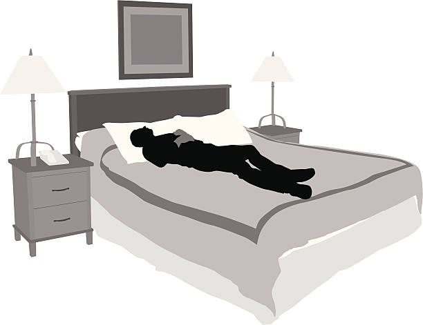Exhausted Vector Silhouette A-Digit sleeping silhouettes stock illustrations