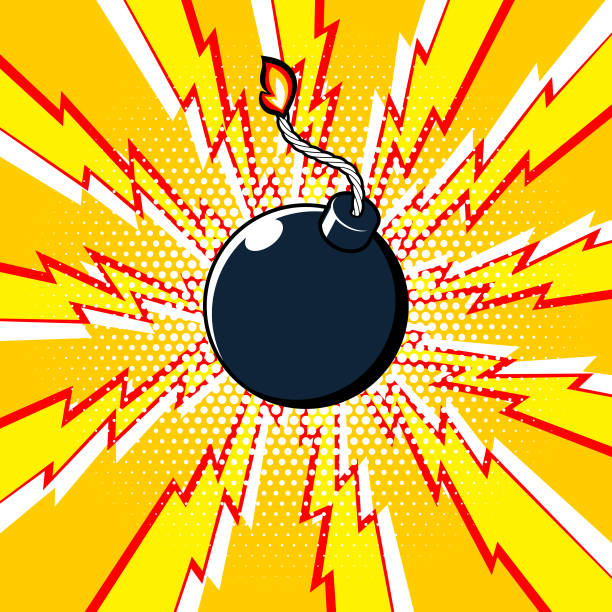 stockillustraties, clipart, cartoons en iconen met exploderen bom - bomb
