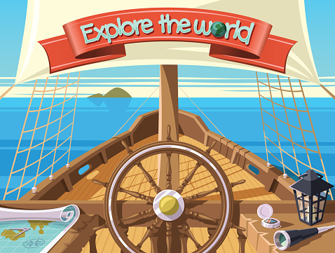 Explore the world with sailing ship