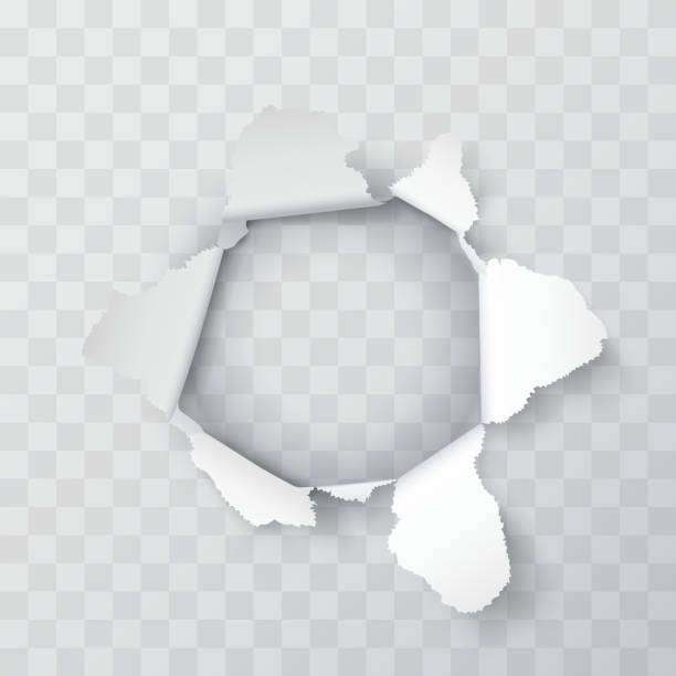 Explosion paper hole on the Transparent background. Vector illustration Explosion paper hole on the Transparent background. Vector illustration hole stock illustrations