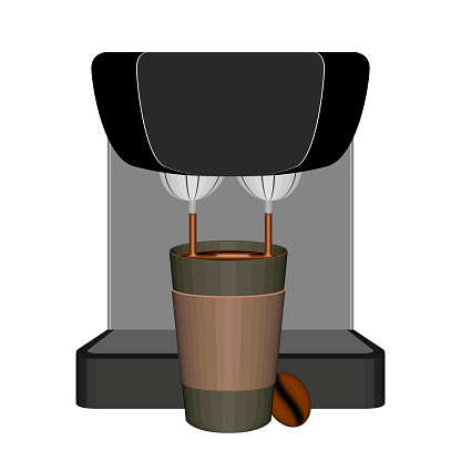 Express coffee maker with a plastic cup