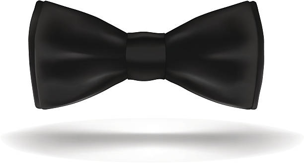 Extra large close up of a black bow tie vector art illustration